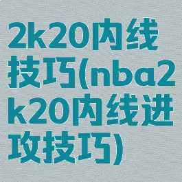 2k20内线技巧(nba2k20内线进攻技巧)