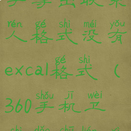 360手机助手导出联系人格式没有excal格式(360手机卫士导出联系人)