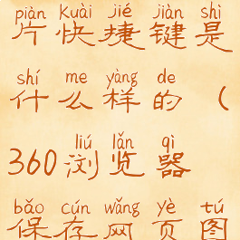 360浏览器快速保存图片快捷键是什么样的(360浏览器保存网页图片的快捷键)