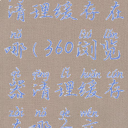 360浏览器清理缓存在哪(360浏览器清理缓存在哪个文件夹)