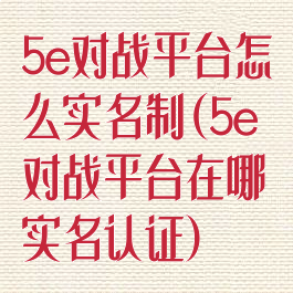 5e对战平台怎么实名制(5e对战平台在哪实名认证)