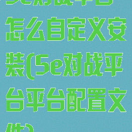 5e对战平台怎么自定义安装(5e对战平台平台配置文件)