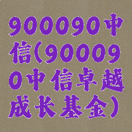 900090中信(900090中信卓越成长基金)