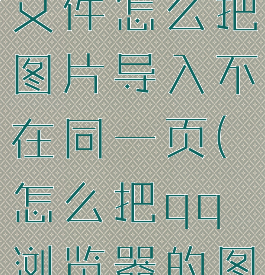 QQ浏览器文件怎么把图片导入不在同一页(怎么把qq浏览器的图片)