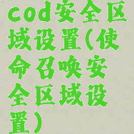 cod安全区域设置(使命召唤安全区域设置)