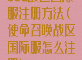 cod战区国际服注册方法(使命召唤战区国际服怎么注册)