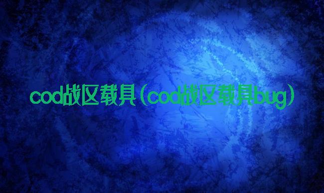 cod战区载具(cod战区载具bug)