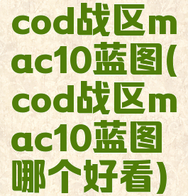 cod战区mac10蓝图(cod战区mac10蓝图哪个好看)