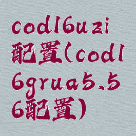 cod16uzi配置(cod16grua5.56配置)