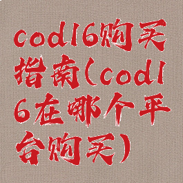 cod16购买指南(cod16在哪个平台购买)