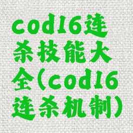 cod16连杀技能大全(cod16连杀机制)