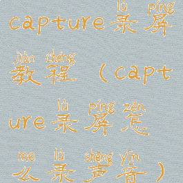 capture录屏教程(capture录屏怎么录声音)