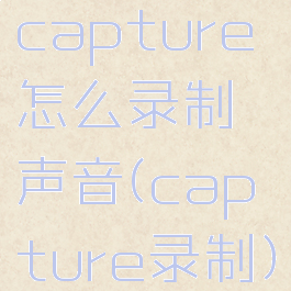 capture怎么录制声音(capture录制)