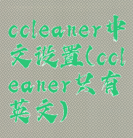 ccleaner中文设置(ccleaner只有英文)