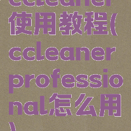 ccleaner使用教程(ccleanerprofessional怎么用)