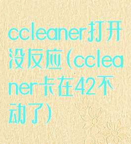 ccleaner打开没反应(ccleaner卡在42不动了)