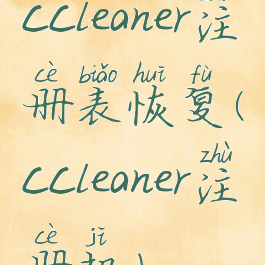 ccleaner注册表恢复(ccleaner注册机)
