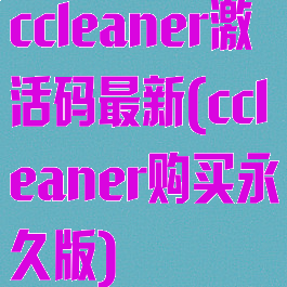 ccleaner激活码最新(ccleaner购买永久版)