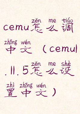 cemu怎么调中文(cemu1.11.5怎么设置中文)