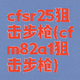 cfsr25狙击步枪(cfm82a1狙击步枪)