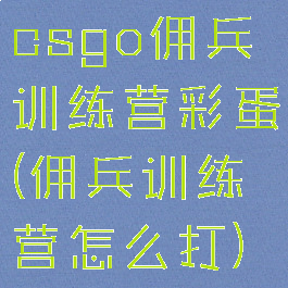 csgo佣兵训练营彩蛋(佣兵训练营怎么打)