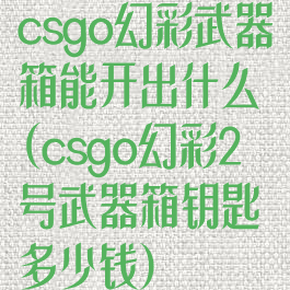 csgo幻彩武器箱能开出什么(csgo幻彩2号武器箱钥匙多少钱)