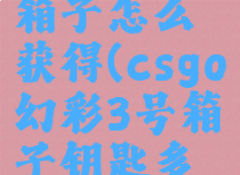 csgo幻彩箱子怎么获得(csgo幻彩3号箱子钥匙多少钱)