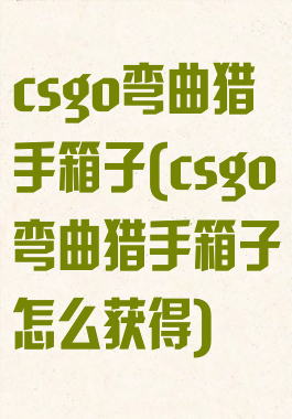 csgo弯曲猎手箱子(csgo弯曲猎手箱子怎么获得)