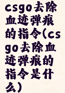 csgo去除血迹弹痕的指令(csgo去除血迹弹痕的指令是什么)