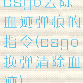 csgo去除血迹弹痕的指令(csgo换弹清除血迹)