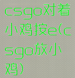 csgo对着小鸡按e(csgo放小鸡)