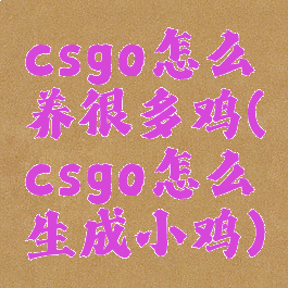 csgo怎么养很多鸡(csgo怎么生成小鸡)