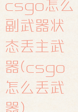 csgo怎么副武器状态丢主武器(csgo怎么丢武器)
