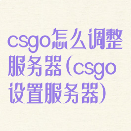 csgo怎么调整服务器(csgo设置服务器)