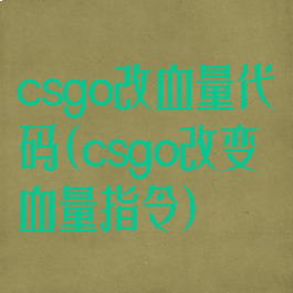 csgo改血量代码(csgo改变血量指令)