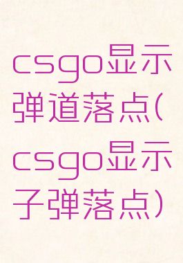 csgo显示弹道落点(csgo显示子弹落点)