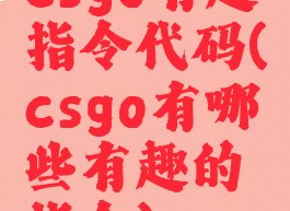 csgo有趣指令代码(csgo有哪些有趣的指令)