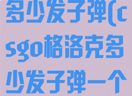 csgo格洛克多少发子弹(csgo格洛克多少发子弹一个)