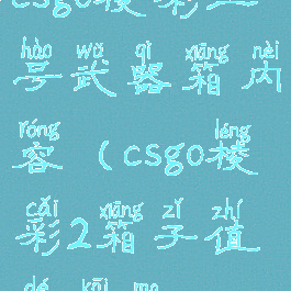 csgo棱彩二号武器箱内容(csgo棱彩2箱子值得开吗)