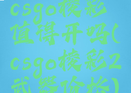 csgo棱彩值得开吗(csgo棱彩2武器价格)