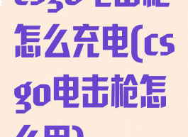 csgo电击枪怎么充电(csgo电击枪怎么用)