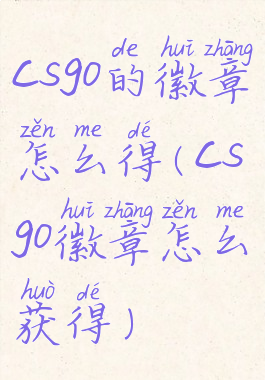 csgo的徽章怎么得(csgo徽章怎么获得)