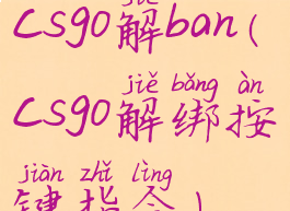 csgo解ban(csgo解绑按键指令)