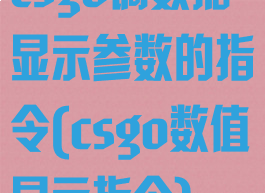 csgo调数据显示参数的指令(csgo数值显示指令)