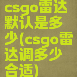 csgo雷达默认是多少(csgo雷达调多少合适)