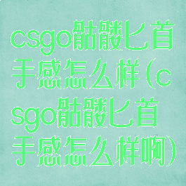 csgo骷髅匕首手感怎么样(csgo骷髅匕首手感怎么样啊)