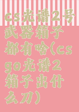 cs光谱2号武器箱子都有啥(csgo光谱2箱子出什么刀)
