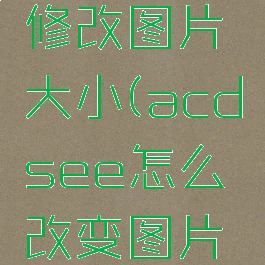 acdsee修改图片大小(acdsee怎么改变图片尺寸)