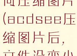 acdsee如何压缩图片(acdsee压缩图片后,文件没变小)