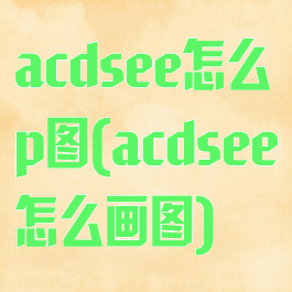 acdsee怎么p图(acdsee怎么画图)